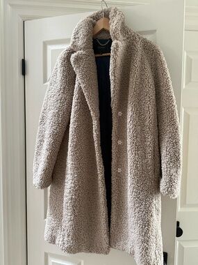 J. Crew Taupe Teddy Sherpa Coat